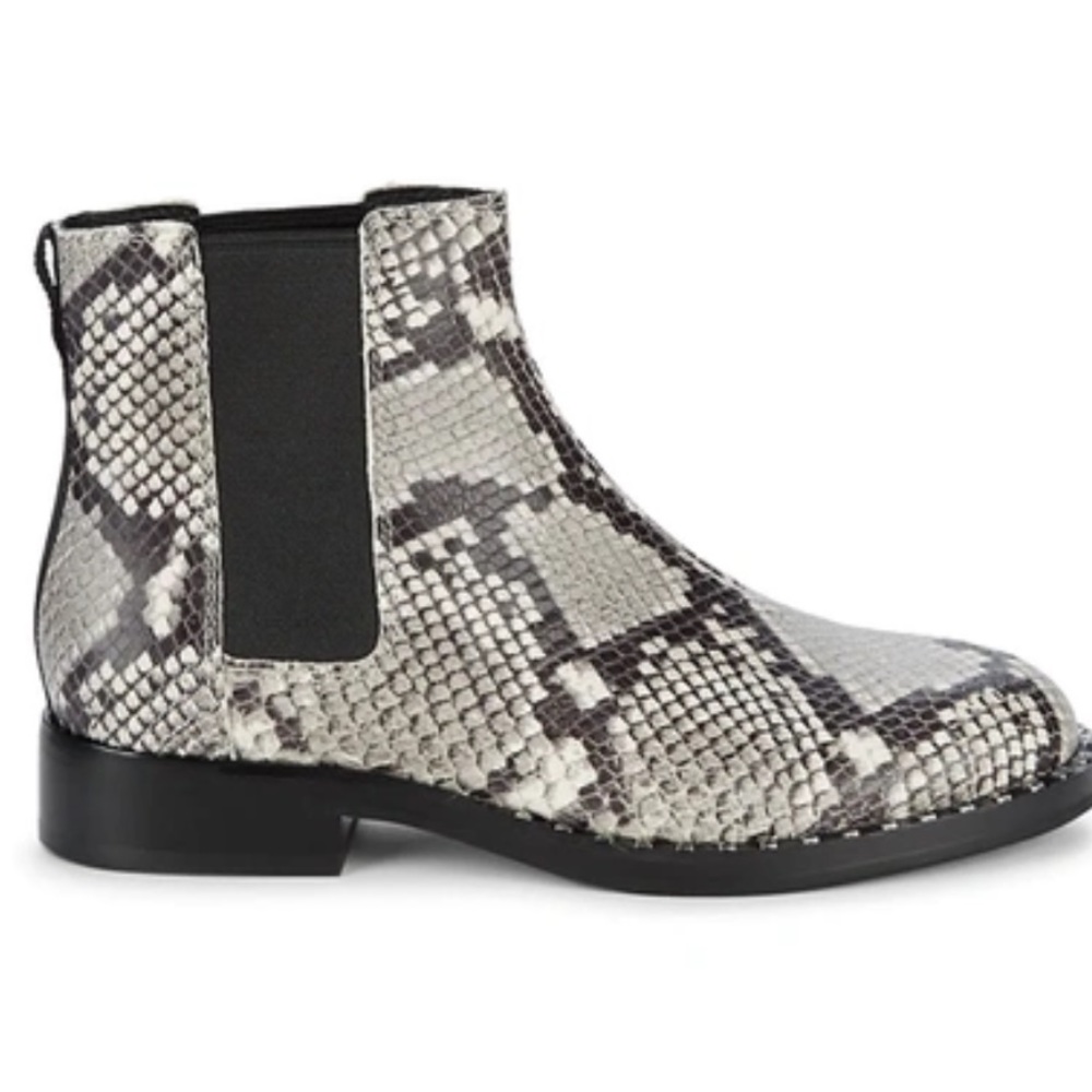 Ash Wino Studded Snake Print Leather Chelsea Boot